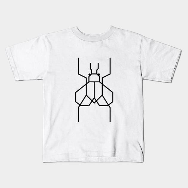 Black housefly insect Kids T-Shirt by Rohan Dahotre